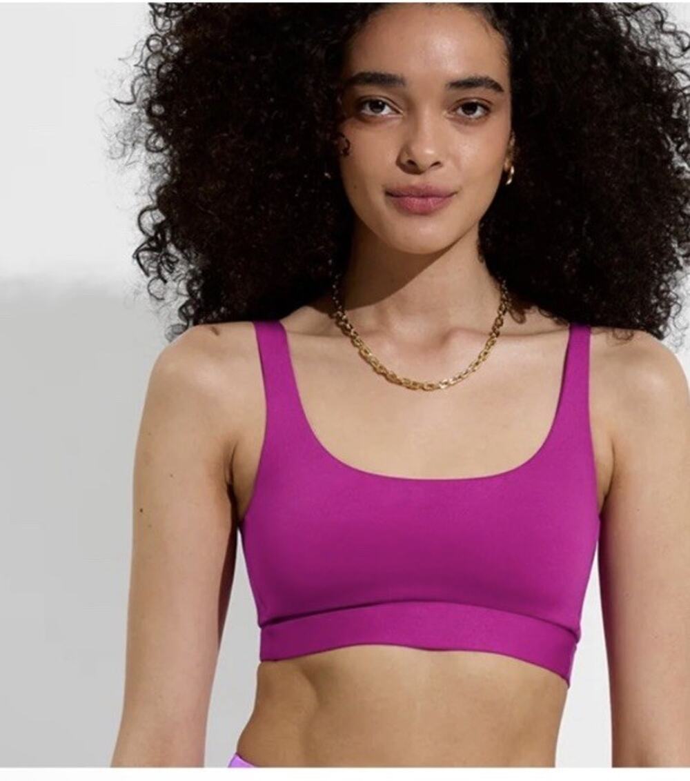 Left On Friday Double Scoop Hot Pink Bikini Top Sz S NWT